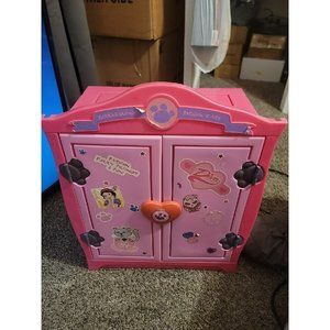 Build A Bear BAB Armoire Closet Carrying Case Clothes Pink Wardrobe